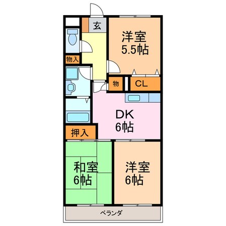 サンユーハイツ滝の水の物件間取画像